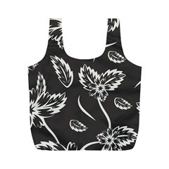 Folk Flowers Print Floral Pattern Ethnic Art Full Print Recycle Bag (m) by Eskimos