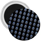 Skulls, Demonic Skull pattern, Frida Kahlo stylised 3  Magnets Front