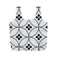 Black And White Pattern Full Print Recycle Bag (m) by Valentinaart