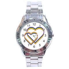 Rainbow Hearts Stainless Steel Analogue Watch by UniqueThings
