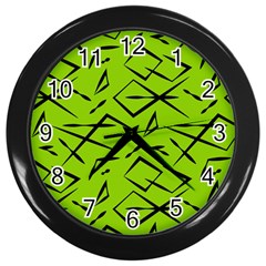 Abstract Pattern Geometric Backgrounds   Wall Clock (black) by Eskimos