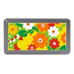 Flower Power Wallpaper Green Yellow Orange Red Memory Card Reader (mini) by EDDArt