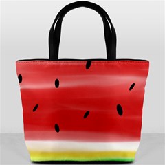 Painted Watermelon Pattern, Fruit Themed Apparel Bucket Bag by Casemiro