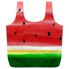 Painted Watermelon Pattern, Fruit Themed Apparel Full Print Recycle Bag (xl) by Casemiro