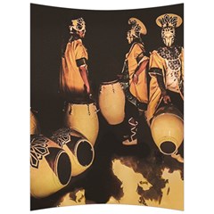 Candombe Drummers Warming Drums Back Support Cushion by dflcprintsclothing