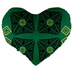 Abstract pattern geometric backgrounds   Large 19  Premium Heart Shape Cushions Back