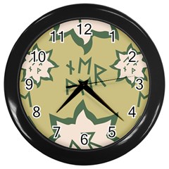 Abstract Pattern Geometric Backgrounds   Wall Clock (black) by Eskimos