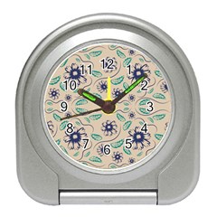 Folk Flowers Print Floral Pattern Ethnic Art Travel Alarm Clock by Eskimos