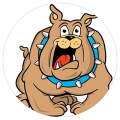 Bulldog-cartoon-illustration-11650862 Round Trivet by jellybeansanddinosaurs
