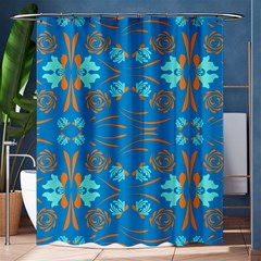 Floral Folk Damask Pattern Fantasy Flowers  Shower Curtain 60  X 72  (medium)  by Eskimos