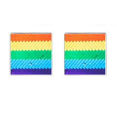 Mandalas-1084082 Textured-rainbow Cufflinks (square) by jellybeansanddinosaurs