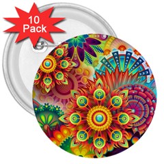 Mandalas-1084082 3  Buttons (10 Pack)  by jellybeansanddinosaurs
