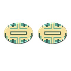 Abstract Pattern Geometric Backgrounds   Cufflinks (oval) by Eskimos