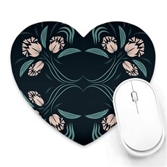 Folk Flowers Floral Art Print Flowers Abstract Art  Heart Mousepads by Eskimos