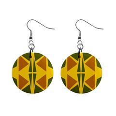 Folk Flowers Floral Art Print Flowers Abstract Art  Mini Button Earrings by Eskimos