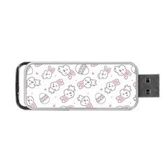 Cute Pattern With Easter Bunny Egg Portable Usb Flash (two Sides) by Jancukart