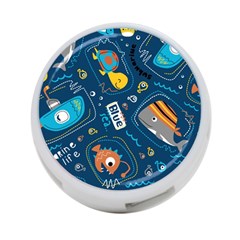 Seamless-pattern-vector-submarine-with-sea-animals-cartoon 4-port Usb Hub (two Sides) by Jancukart