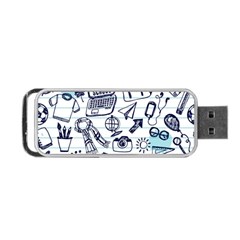 Hand-drawn-back-school-pattern Portable Usb Flash (two Sides) by Jancukart