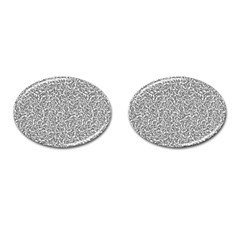 Black And White Hello Text Motif Random Pattern Cufflinks (oval) by dflcprintsclothing