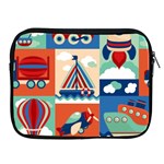 Toy-transport-cartoon-seamless-pattern-with-airplane-aerostat-sail-yacht-vector-illustration Apple iPad 2/3/4 Zipper Cases Front