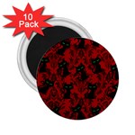 Halloween Goth Cat Pattern in Blood Red 2.25  Magnets (10 pack)  Front