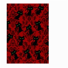Halloween Goth Cat Pattern In Blood Red Large Garden Flag (two Sides) by NerdySparkleGoth