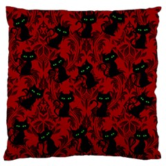 Halloween Goth Cat Pattern In Blood Red Standard Flano Cushion Case (one Side) by NerdySparkleGoth