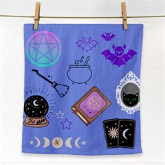Pastel Goth Witch Blue Face Towel by NerdySparkleGoth
