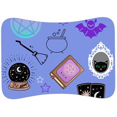 Pastel Goth Witch Blue Velour Seat Head Rest Cushion by NerdySparkleGoth