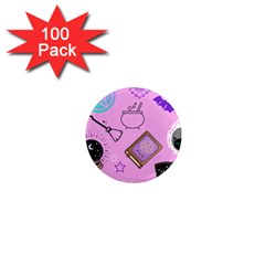 Pastel Goth Witch Pink 1  Mini Magnets (100 Pack)  by NerdySparkleGoth