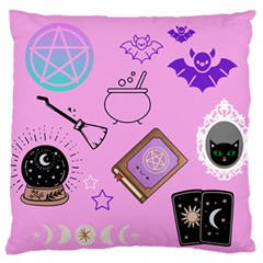 Pastel Goth Witch Pink Large Flano Cushion Case (one Side) by NerdySparkleGoth