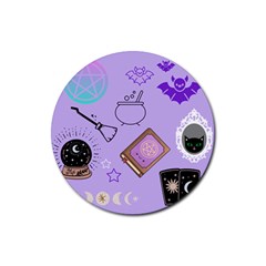 Pastel Goth Witch Purple Rubber Round Coaster (4 Pack) by NerdySparkleGoth