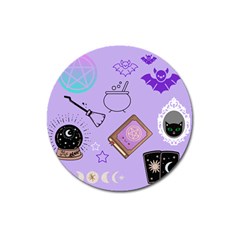 Pastel Goth Witch Purple Magnet 3  (round) by NerdySparkleGoth