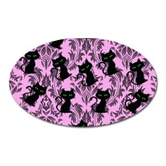 Pink Cats Oval Magnet by NerdySparkleGoth