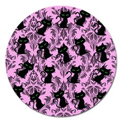 Pink Cats Magnet 5  (round) by NerdySparkleGoth