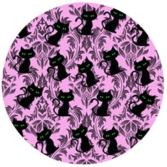 Pink Cats Wooden Bottle Opener (round) by NerdySparkleGoth