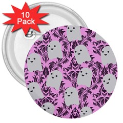 Pink Ghosts 3  Buttons (10 Pack)  by NerdySparkleGoth