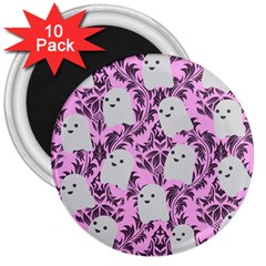 Pink Ghosts 3  Magnets (10 Pack)  by NerdySparkleGoth