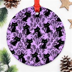 Purple Cats Ornament (round) by NerdySparkleGoth