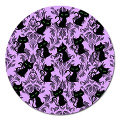 Purple Cats Magnet 5  (round) by NerdySparkleGoth