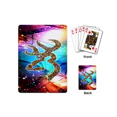 Browning Deer Glitter Galaxy Playing Cards Single Design (mini) by artworkshop