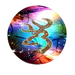Browning Deer Glitter Galaxy Mini Round Pill Box (pack Of 3) by artworkshop