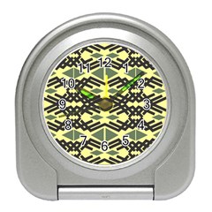 Abstract Pattern Geometric Backgrounds Travel Alarm Clock by Eskimos