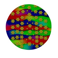 Blooming Stars On The Rainbow So Rare Mini Round Pill Box by pepitasart