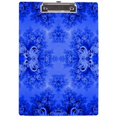 Blue Sky Over The Bluebells Frost Fractal A4 Clipboard by Artist4God