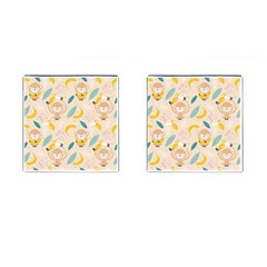 Cute-monkey-banana-seamless-pattern-background Cufflinks (square) by Jancukart