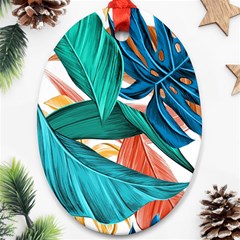 Leaves Tropical Exotic Ornament (oval) by artworkshop