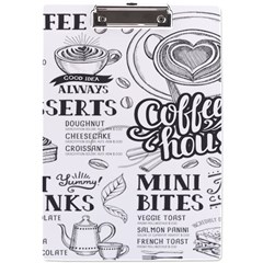 Vintage Coffee-tea-cafe-hamburger-menu-coffee-shop-menu A4 Clipboard by Jancukart