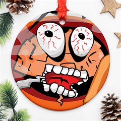 Brain Cartoon Animation Ornament (round) by Jancukart