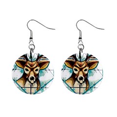 Deer-unicorn-tattoo-drawing-vector-watercolor Mini Button Earrings by Jancukart